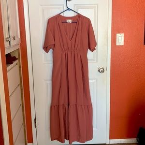 Anthropologie maxi dress, medium, salmon pink. Never worn, perfect condition.